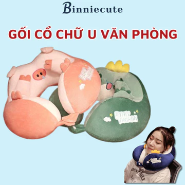 Gối chữ u , gối kê cổ văn phòng hình thú BINNIECUTE - Gối ngủ trưa văn phòng chống mỏi cổ vai gáy kích thước 30cmx30cm