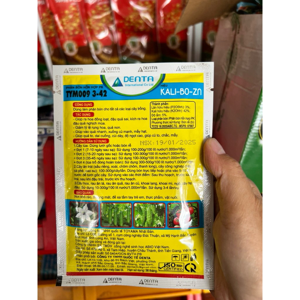 Kali - Bo - Zn Siêu ra hoa đậu trái gói 50g Denta