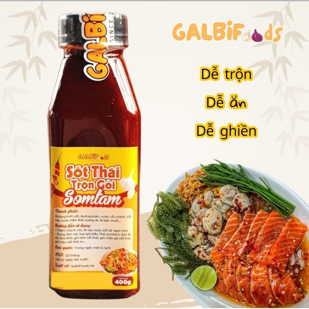Mở Nắp Là Trộn _ Sốt Thái Somtam 400g _ Chua Cay Ngon Chuẩn Vị!