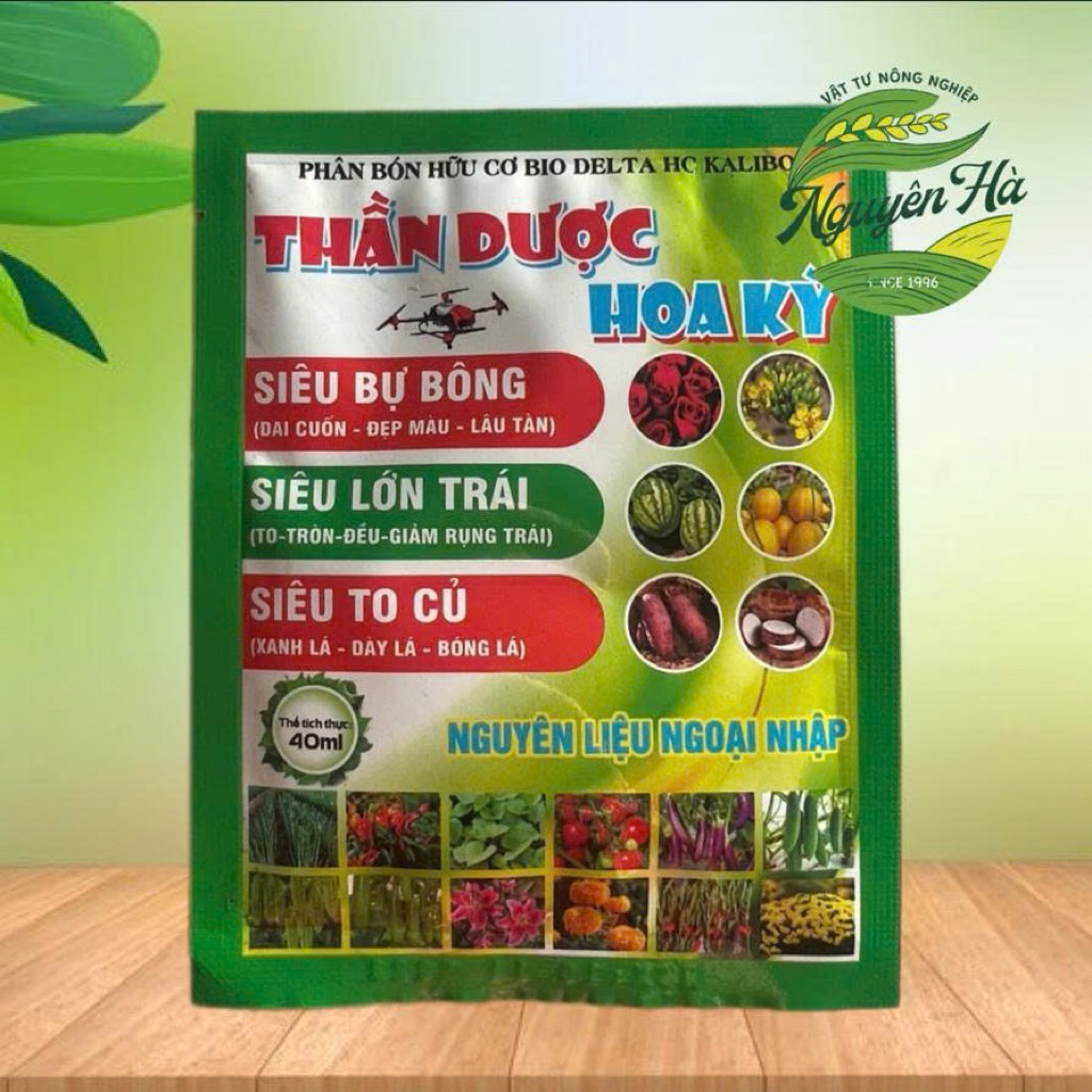 Thần dược Hoa Kỳ siêu bự bông, lớn trái, to củ, vô gạo gói 40ml