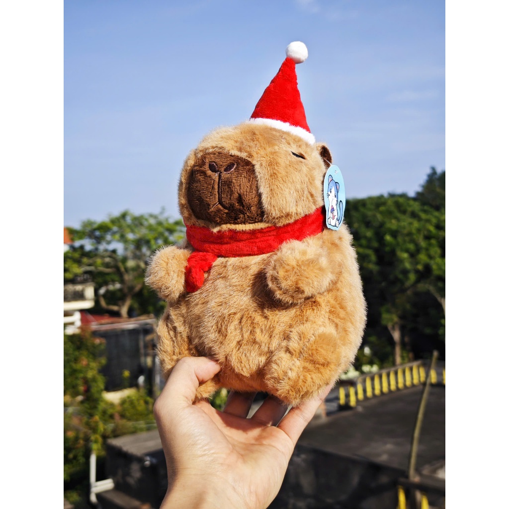 Gấu Bông Capybara Giáng Sinh Noel Làm Quà Tặng Cho Bé,Người Thân Trang Trí Dịp Noel