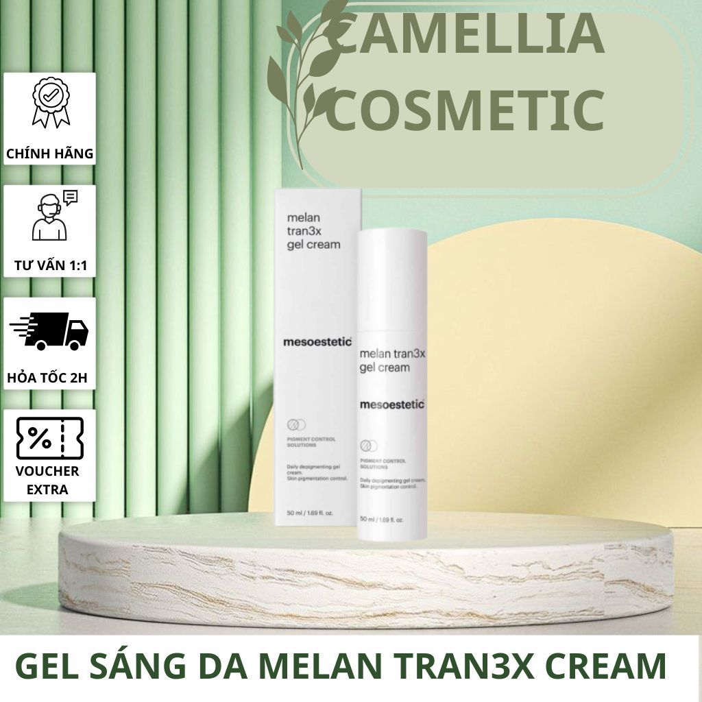 Kem hỗ trợ giảm nám và ngăn ngừa hình thành sắc tố da Mesoestetic Melan Tran3x Gel Cream 50ml