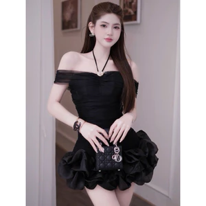Váy lưới trễ vai chân bồng V178 SM