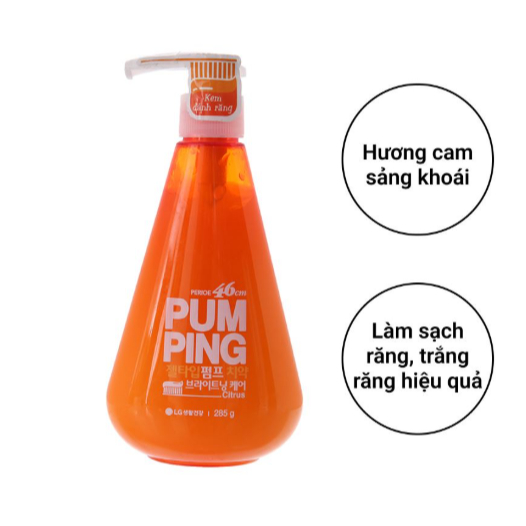 Kem Đánh Răng Trắng Răng Pumping Hàn Quốc – Giúp Răng Sáng, Thơm Miệng Lâu, Ngừa Mảng Bám