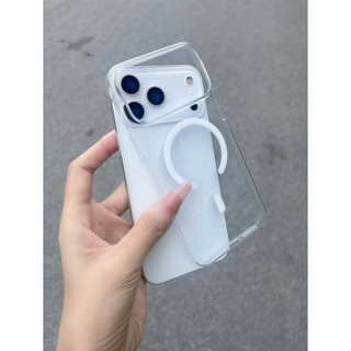 Ốp lưng trong cứng, viền cứng, hỗ trợ sạc không dây chống ố màu dành cho ip 17/16/15/14/13/12/pro/promax/air/plus-LKmgs