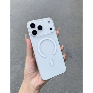 Ốp lưng trong cứng, viền cứng, hỗ trợ sạc không dây chống ố màu dành cho ip 17/16/15/14/13/12/pro/promax/air/plus-LKmgs