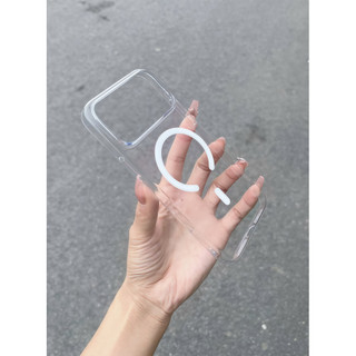 Ốp lưng trong cứng, viền cứng, hỗ trợ sạc không dây chống ố màu dành cho ip 17/16/15/14/13/12/pro/promax/air/plus-LKmgs