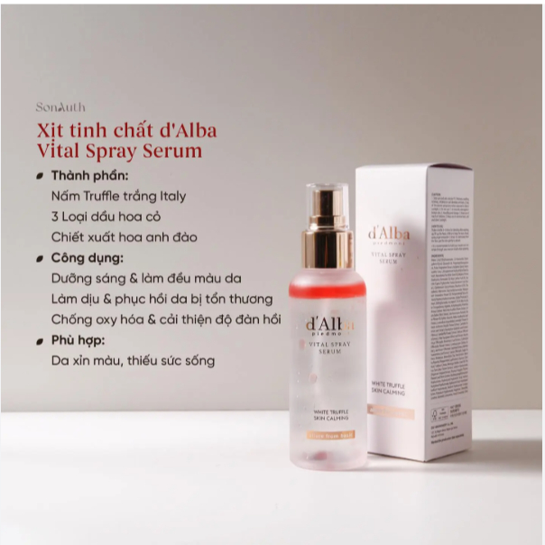 Serum dạng xịt khoáng D'Alba căng bóng da First Spray Serum 100ml