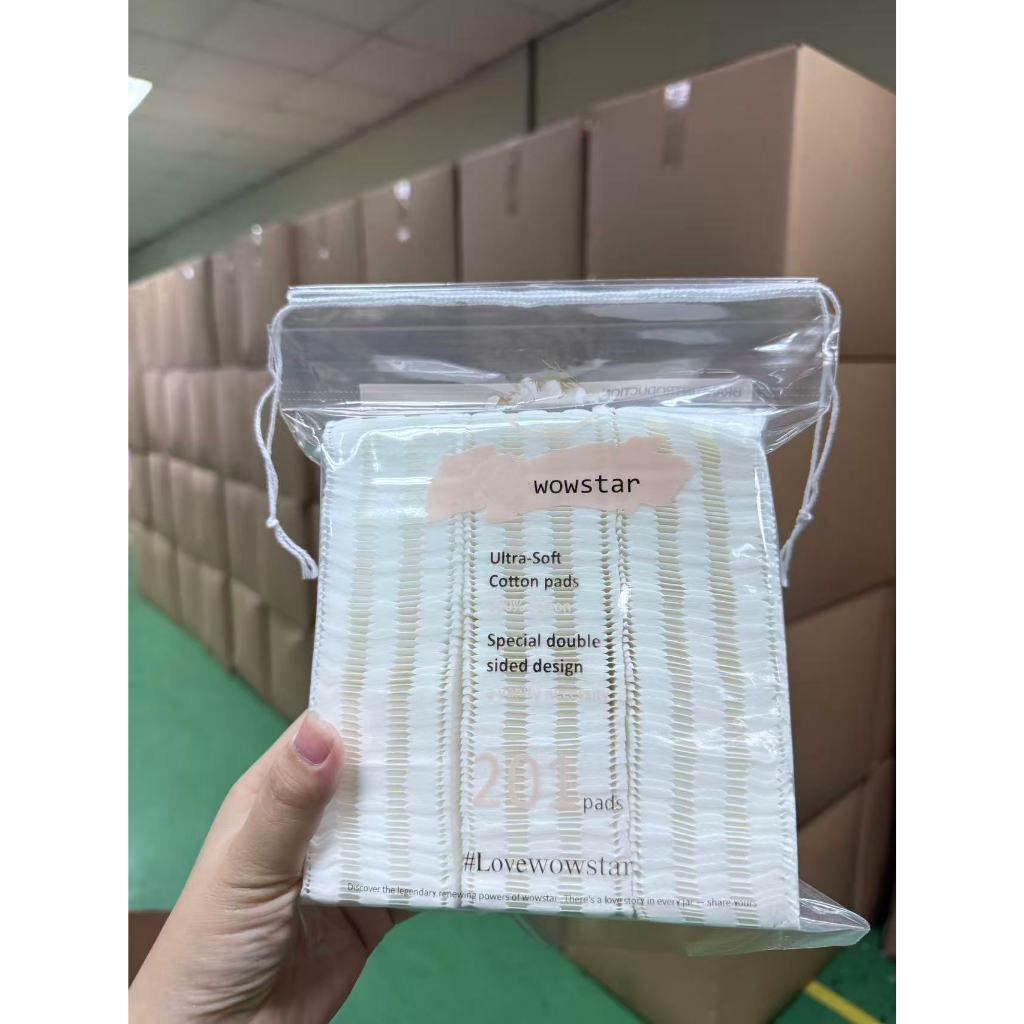 222 miếng Bông tẩy trang Khăn Cotton Hai Mặt Dùng Một Lần Đa Ứng Dụng (wowstar222miếng-Tốt)