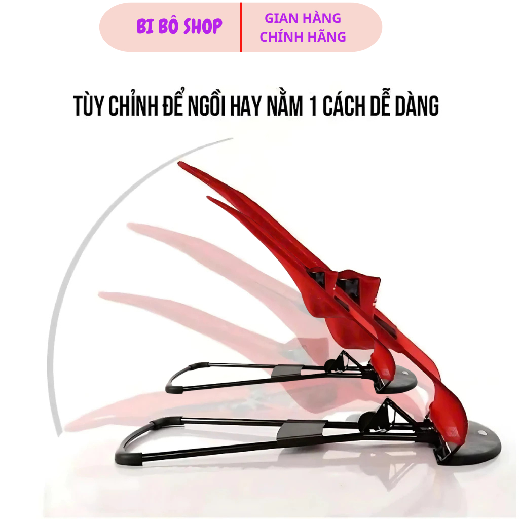Ghế rung nhún, bập bênh cho bé sơ sinh/ Đệm vải cotton, khung thép chắc chắn Bi Bô Shop.