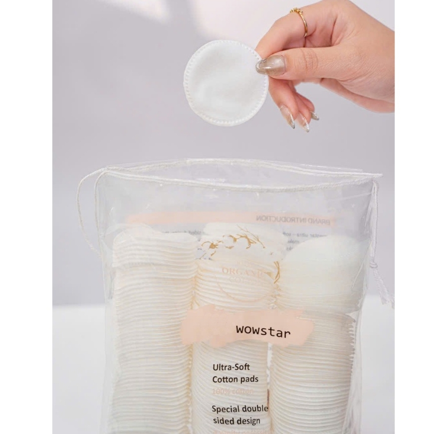 Bông tẩy trang wowstar 201 miếng 100% cotton tự nhiên mềm mịn zai ( BÔNG TRÒN )