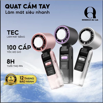 Quạt sạc mini Cầm Tay K801, sạc nhanh, màn hình LED - Quạt sò lạnh - Hàng chính hãng
