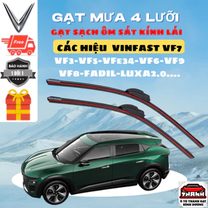 Gạt Mưa VF7 Các Dòng Xe VINFAST VF3, vf5, vf6, vf8, 9,fadil, vfe34,HERIO,LIMO GREEN presidant Silicon 4 Lưỡi Gạt Sạch Êm