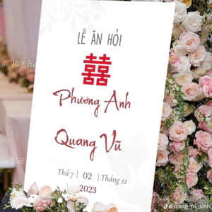 Bảng tên dâu rể, wecomell, sinh nhật, lễ tiêc. chất liệu fomt 5ly, kích thước40x60cm,50x70cm,60x80cm