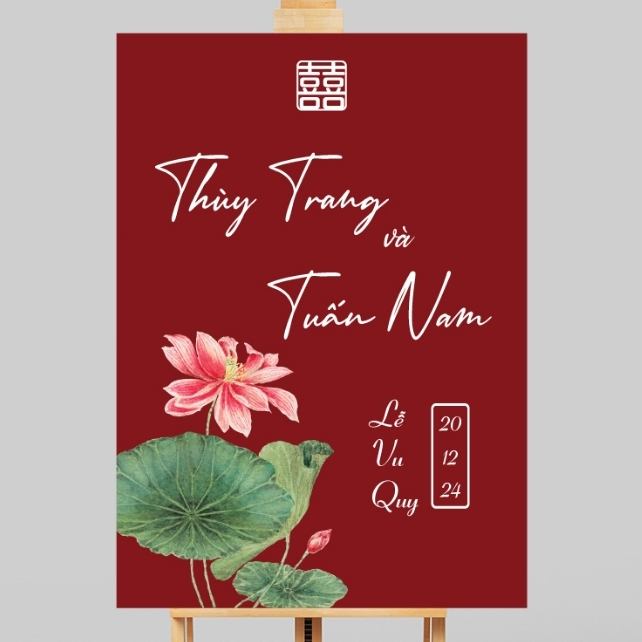 Bảng tên dâu rể, wecomell, sinh nhật, lễ tiêc. chất liệu fomt 5ly, kích thước40x60cm,50x70cm,60x80cm