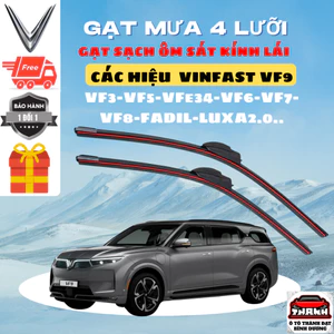Gạt Mưa VF9, Gạt Mưa Các Dòng VINFAST,HERIO,LIMO GREEN, FADIL, VFe34,VF3, vf5, vf6, vf7, vf8, Silicon 4 Lưỡi Gạt Sạch Êm