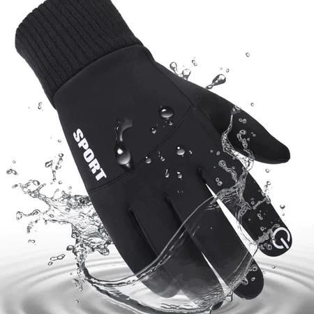 Găng tay sport lái xe mùa đông chống nước, ấm áp, dày dạn và có vân cảm ứng, thích hợp cho cả nam và nữ.