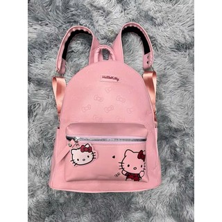 ( Quai To Móc Khóa ) Balo Da đi học Hello Kitty in Nổi Hình Nơ size40 nam nữ đi chơi du lịch đựng vừa sách vở A4