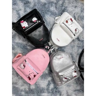 ( Quai To Móc Khóa ) Balo Da đi học Hello Kitty in Nổi Hình Nơ size40 nam nữ đi chơi du lịch đựng vừa sách vở A4