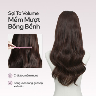 Bộ Tóc Kẹp 6 Phím CAPELLI Xoăn Sóng Bloom Perm 50cm
