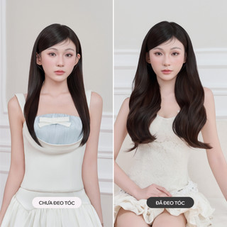 Bộ Tóc Kẹp 6 Phím CAPELLI Xoăn Sóng Bloom Perm 50cm