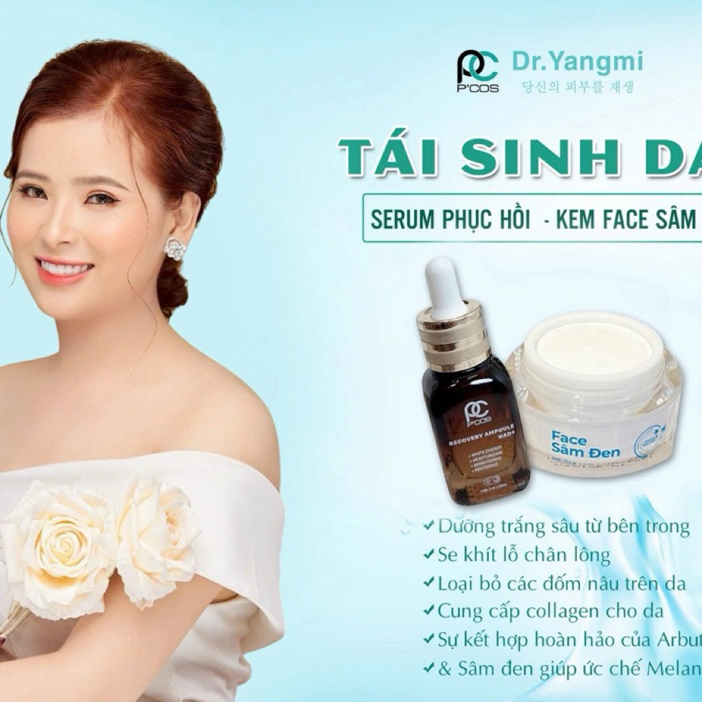 Combo Kem Face Nám Nhân Sâm và Serum Nám, Dưỡng Trắng, Giảm Nám, Dưỡng da trắng