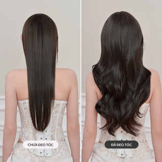 Tóc Kẹp Nửa Đầu CAPELLI Half Wig Xoăn Sóng Loose Perm Mái Bay