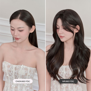 Tóc Kẹp Nửa Đầu CAPELLI Half Wig Xoăn Sóng Loose Perm Mái Bay