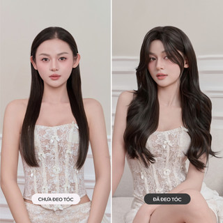 Tóc Kẹp Nửa Đầu CAPELLI Half Wig Xoăn Sóng Loose Perm Mái Bay