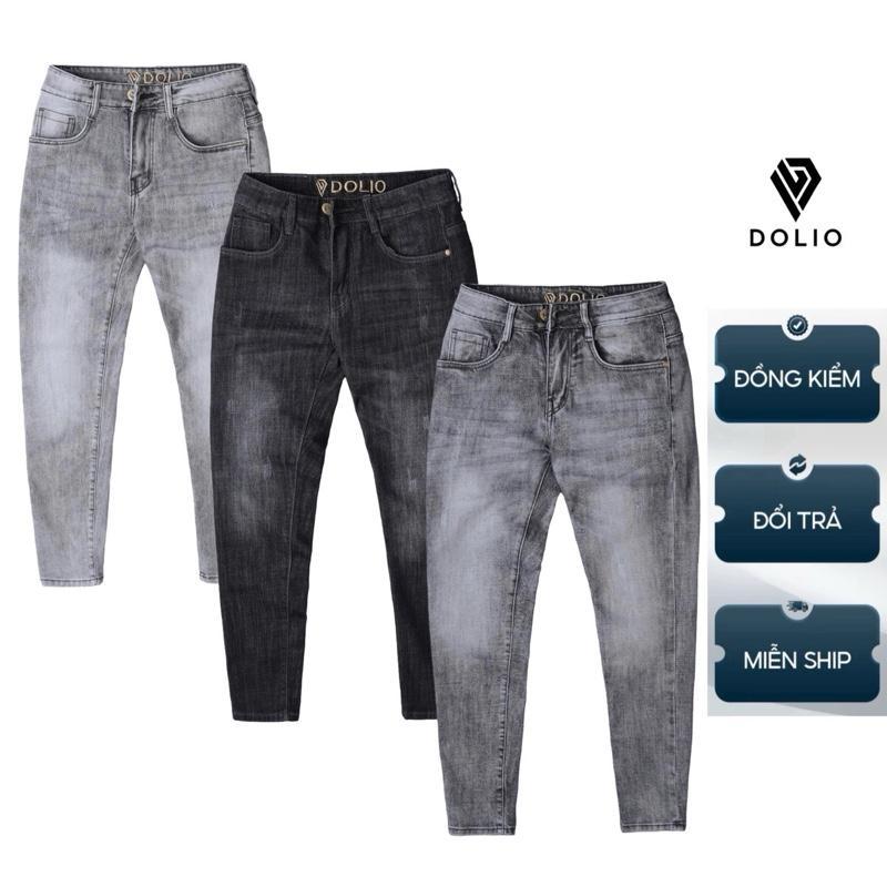 [DOLIO] Quần Jeans Dài Nam Thêu Lưng QCCC, Vải Jeans Cotton Cao Cấp Co Giãn, Phom Ôm Vừa, Mặc Mát. Menswear