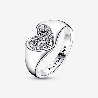 Nhẫn Bạc Pandora Moments Mặt Trái Tim Đính Đá