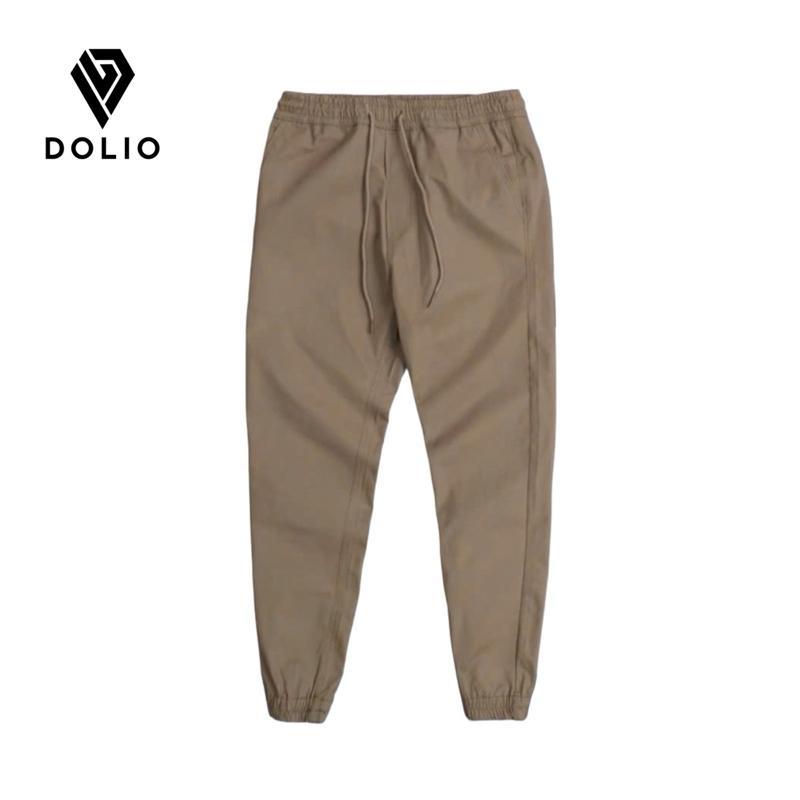 [DOLIO] Quần Jogger Nam Kaki Co Giãn, Chất Cotton Kaki Dày Mềm, Lưng Thun Dây Rút Có Bo Gấu, Năng Động, Trẻ Trung.
