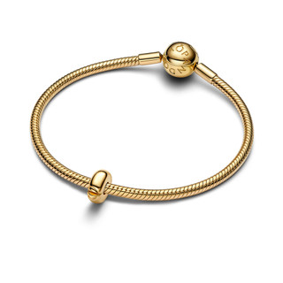 Charm Bấm Pandora Mạ Vàng 14K Tròn Nối Hai Nửa Trái Tim
