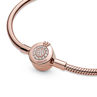 Vòng Tay Pandora Moments Mạ Vàng Hồng 14k Khóa Crown O