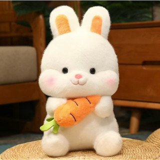 Gấu Bông Thỏ Ôm Cà Rốt, Siêu Cute Dễ Thương, Thú Nhồi Bông Đồ Chơi Trang Trí Quà Tặng Hoạt Hình