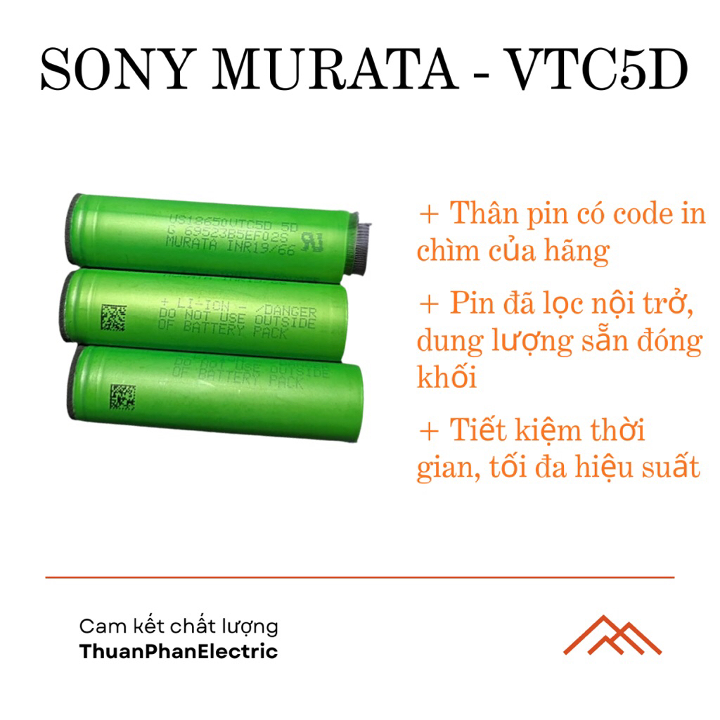 [Gửi từ 5c] Cell tháo khối Sony Murata VTC5D zin hãng như mới, dung lượng > 2700mah