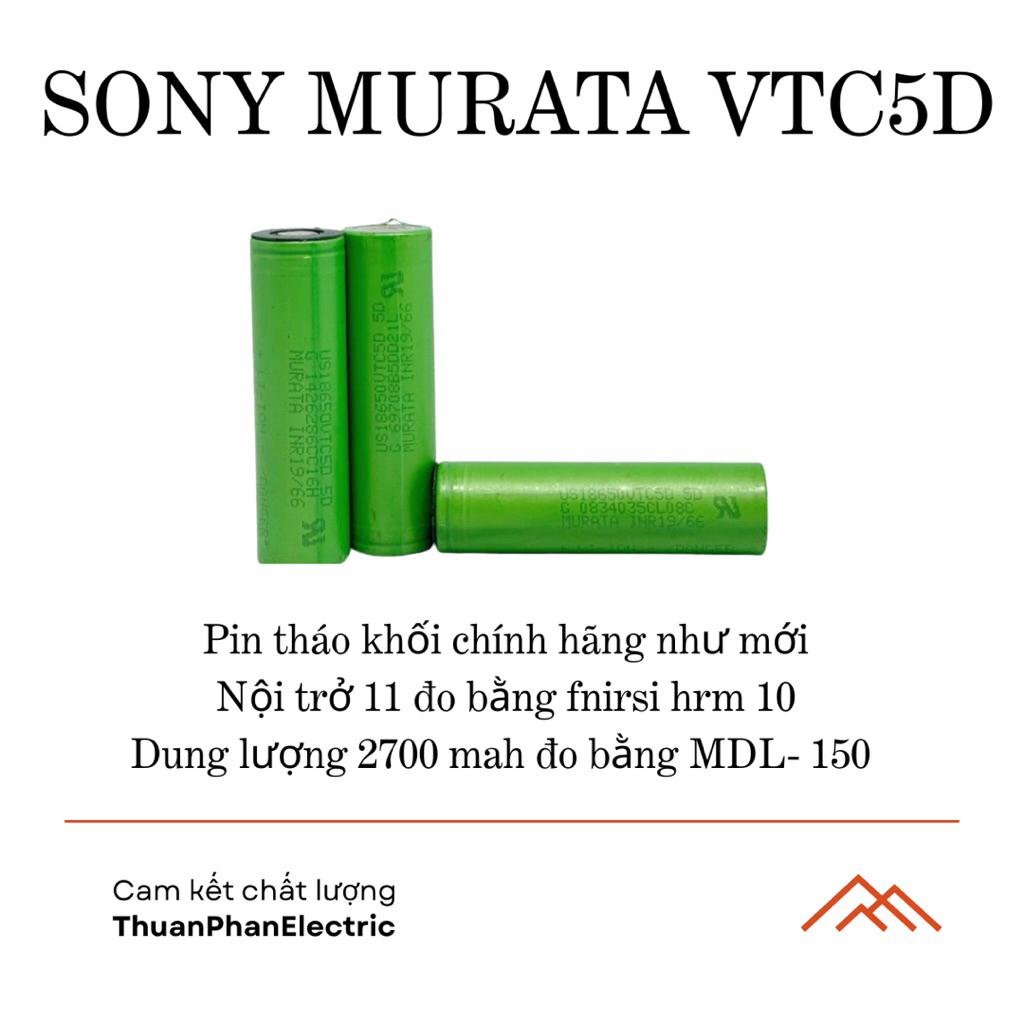 [Gửi từ 5c] Cell tháo khối Sony Murata VTC5D zin hãng như mới, dung lượng > 2700mah