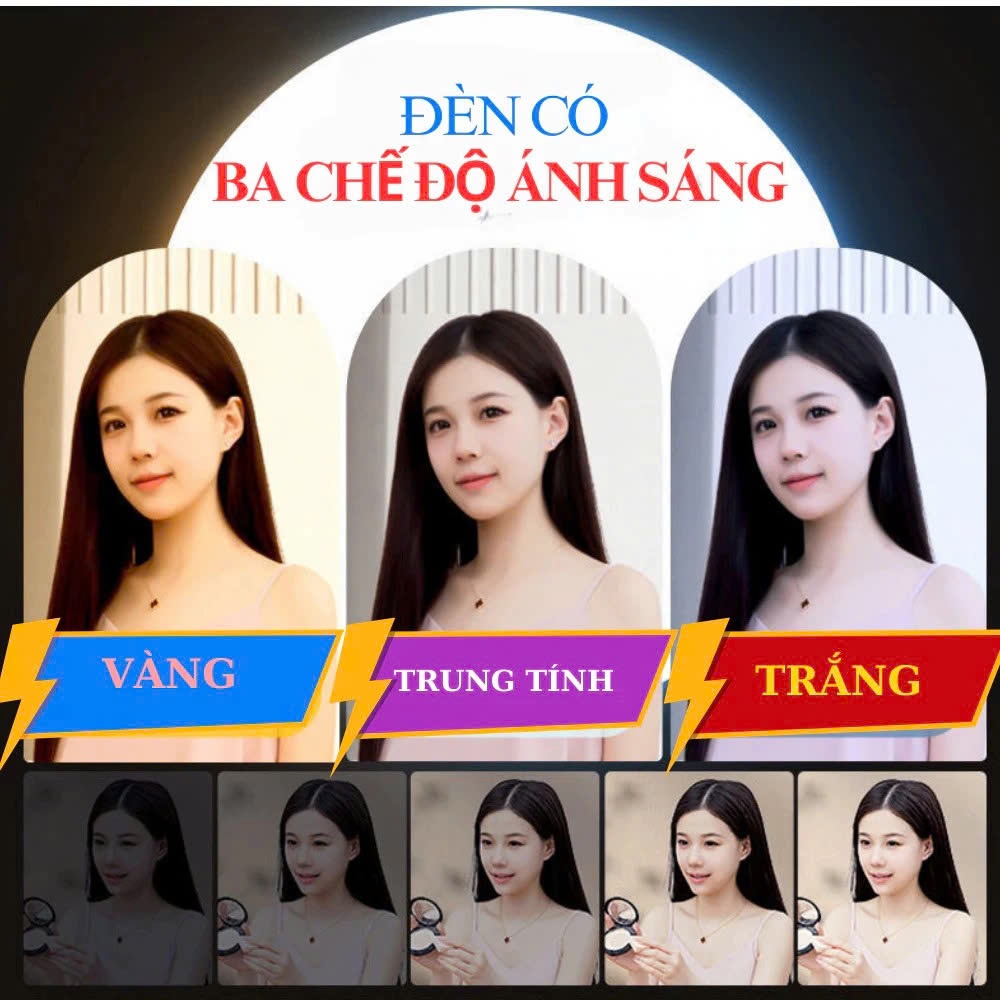 Đèn Livestream Softbox Cầu 400W Công Suất Cao – Chụp Studio, Livestream/Bán Hàng/Chụp Ảnh - Tặng Chân Kẹp Điện Thoại