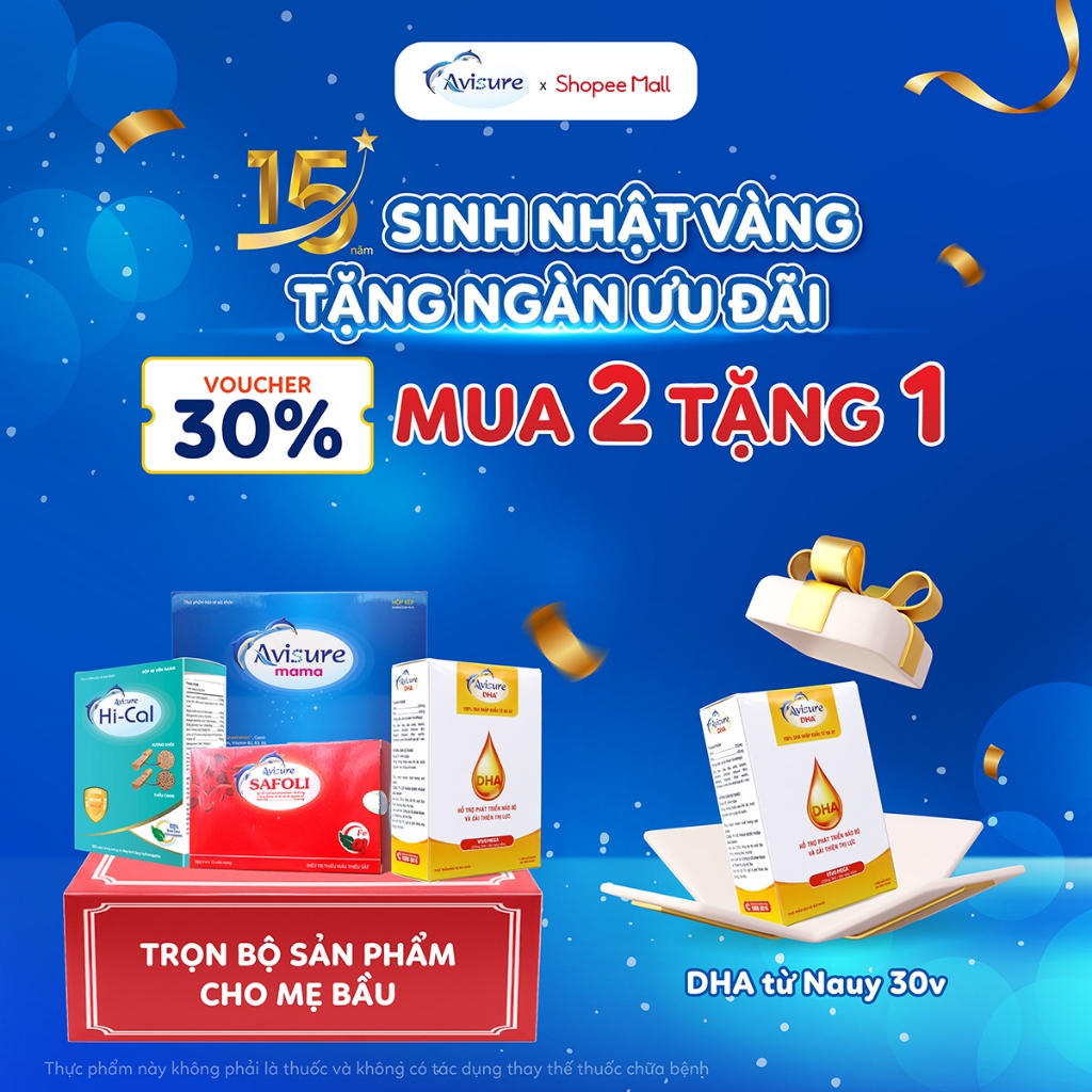 [MUA 2 TẶNG 1]Trọn bộ Avisure TPBVSK sắt canxi DHA Vitamin tổng hợp cho bà bầu, trước bầu, sau sinh
