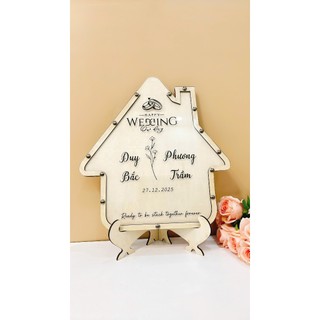 Tranh Rót Cát Rót gạo Wedding Hình Ngôi Nhà – Decor Bàn Gallery – Mẫu Độc Đáo