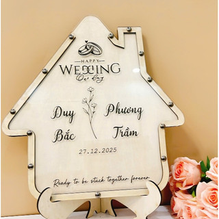 Tranh Rót Cát Rót gạo Wedding Hình Ngôi Nhà – Decor Bàn Gallery – Mẫu Độc Đáo