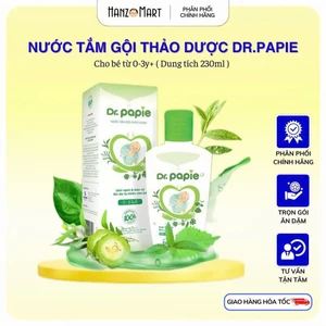 Nước Tắm Thảo Dược Dr Papie Giúp Giảm Mẩn Ngứa Và Rôm Sảy, Hỗ Trợ Làm Sạch, Mát Da Bé - Chai 230ml