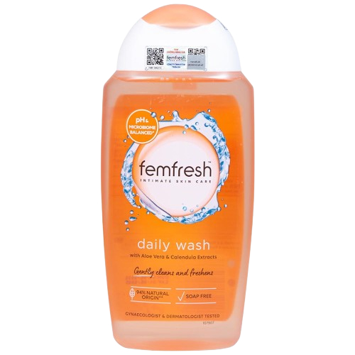 Femfresh màu cam, Dung dịch vệ sinh phụ nữ Femfresh Daily Intimate Cam,vệ sinh hằng ngày chai 250ml