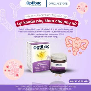 Men Vi Sinh Phụ Khoa Optibac For Women - Bổ Sung Lợi Khuẩn Vùng Kín, Tăng Đề Kháng Hộp 30 Viên