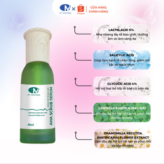 Serum Tẩy Tế Bào Chết Da Mặt AHA BHA Giảm Mụn, Mờ Thâm, Sáng Da Tự Nhiên 40ml Dr Cosmess Chính Hãng