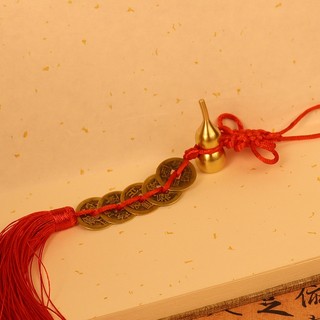 Dây đồng xu ngũ đế kèm bầu hồ lô đồng Treo cửa đối cửa hướng nhà xấú đón tài lộc-APEX