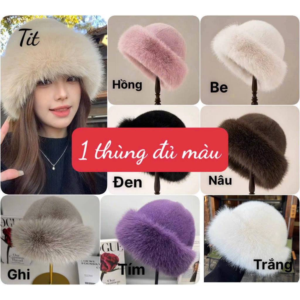 Mũ Len Phủ Lông Phong Cách Mông Cổ, Dạng Nón Tai Bèo, Giữ Nhiệt, Phụ Kiện Thời Trang Cho Nữ