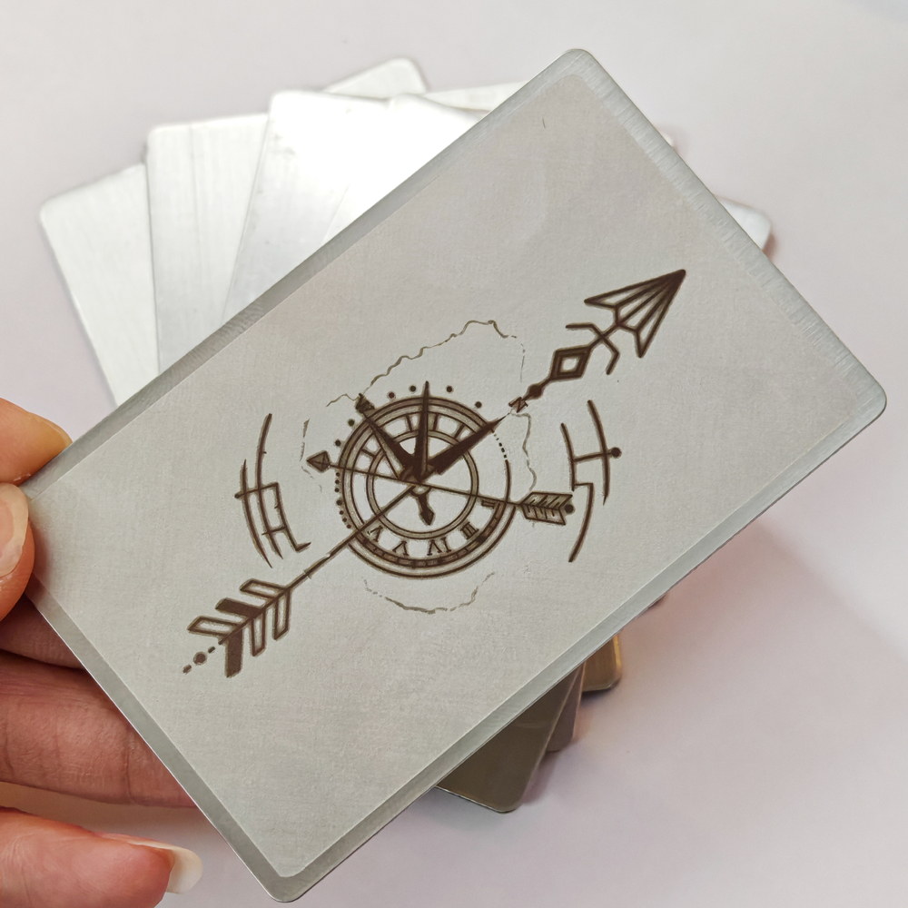 Thẻ Card Visit Inox chống gỉ Bề mặt xước Màu bạc Khắc laser theo yêu ...