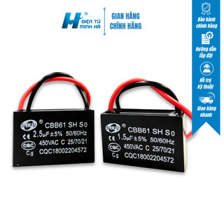 Tụ Quạt Điện 450VAC CBB61 50/60HZ Chính Hãng Chất Lượng Cao, Tụ Khởi Động Quạt Loại Tốt