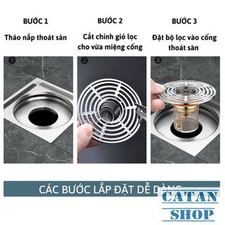 Nắp Chặn Mùi Cống, Nắp Chặn Cống Thoát Nước Sàn Chất Liệu Thép Không Gỉ Cao Cấp Ngăn Mùi Côn Trùng